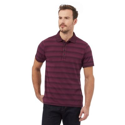 Big and tall purple stripe polo shirt